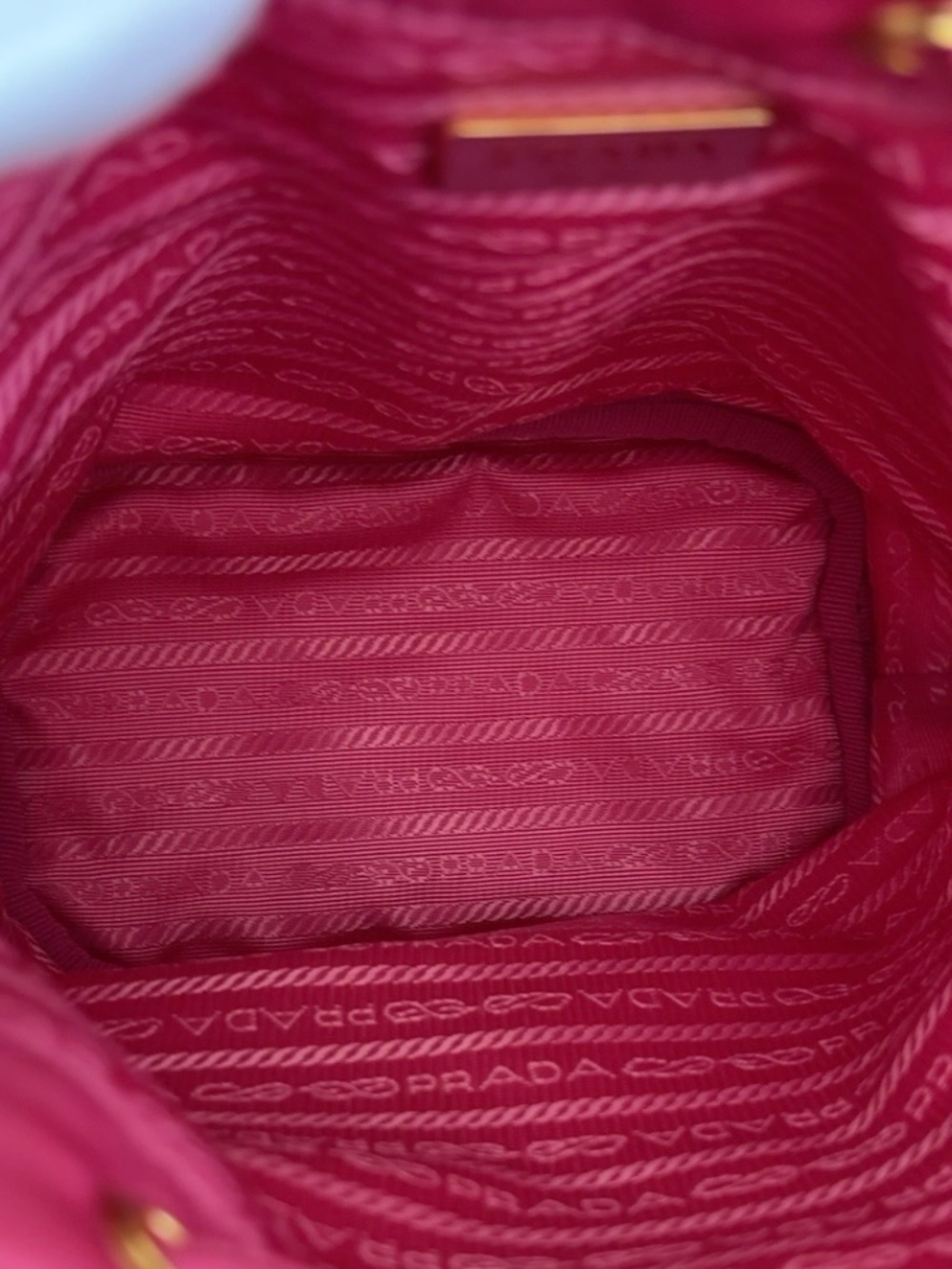 PRADA Fuchsia Tessuto Nylon Drawstring Wristlet Pouch - Picture 6 of 8